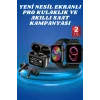 Ekranlı Yeni Nesil Pro Kulaklık ve Akıllı Saat Kampanyası Kulak İçi Mikrofonlu