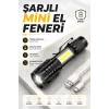 El Feneri Led USB Şarjlı Zoom Mini Led Işık Acil Durum Feneri