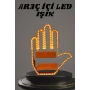 El Orta Parmak Led Kumandalı Araç İçi Reflektör Arka Cam El Simgesi