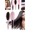 Elektrikli Saç Düzleştirici Tarak Saç Düzleştirici Fırça Sıkı Dişli Pembe
