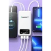 Enerx ENR-P20DC 20000 mAh 2.1 Amper Dahili Kablolu Powerbank Siyah (5047)