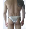 Erkek Gümüş Lame Brazillian Slip