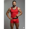 Erkek Kırmızı Tank Top Boxer Takımı
