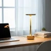 Eskitme Gold Kasa Dokunmatik Şarjlı Masa Lambası – 3 Renk Işık Modlu, LED Aydınlatmalı, Modern &amp; Dekoratif Abajur (5047)