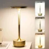 Eskitme Gold Kasa Dokunmatik Şarjlı Masa Lambası – 3 Renk Işık Modlu, LED Aydınlatmalı, Modern & Dekoratif Abajur