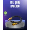 Evrensel Uyumluluklu Dayanıklı Metal Başlıklı Hızlı Şarj Kablosu