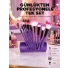 Fondöten, Allık ve Far Uygulamalarına Uygun 12 Parça Makyaj Fırça Takımı Ergonomik Saplı