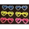 Fosforlu Kalp Model Glow Parti Gözlüğü Karanlıkta Yanan Gözlükler 12 Adet (5047)