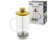 FRENCH PRESS BAMBU KAPAK 600ML CAM BİTKİ SÜZGEÇİ (5047)