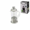 FRENCH PRESS METAL KAFES - METAL KAPAK 350ML CAM BİTKİ SÜZGEÇİ (5047)
