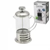 FRENCH PRESS METAL KAFES - METAL KAPAK 600ML CAM BİTKİ SÜZGEÇİ (5047)