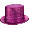 Fuşya Pembe Renk Parıltılı Simli Fötr Silindir Parti Şapkası