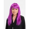 Fuşya Renk Düz Kesim Uzun Parti Peruğu Takma Saç