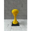 Futbol Toplu Sarı Kupa 21cm Masaüstü Dekor Ödül Figürü