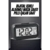 Gece Dijital Masa Saati Dijital Alarmlı Led Ekran Pilli Çalar Saat
