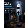 Gece Görüşlü Çift Lens Wi-Fi Ampul Kamera Mobil Takip Destekli