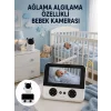 Gece Görüşlü Güvenli Bebek Monitörü 720P HD Görüntü Yeni Nesil
