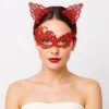 Gizemli Kırmızı Dantel Maske ve Taç Seti 1 No - Kostüm Seti (5047)
