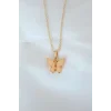 Gold Kaplama Sarı Renk Sedefli Kelebek Kolye