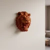 Gold Kırmızı Aslan Duvar Dekoru Asılabilir Hediyelik 3D Heykel 20x21 cm