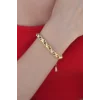 Gold Renk 316L Çelik Zincir Kadın Bileklik