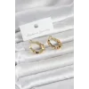 Gold Renk Kare Halka Model Kadın Küpe