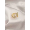 Gold Renk Metal Kelebek Model Kadın Yüzük