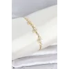 Gold Renk Pirinç Kelebek Model Asansörlü Model Kadın Bileklik
