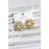 Gold Renk Pirinç Keskin Sarmal Model Kadın Küpe