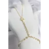 Gold Renk Pirinç Lazerli Yıldız Model Zirkon Taşlı Şahmeran
