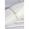 Gold Renk Pirinç Yıldız Model Asansörlü Kadın Bileklik