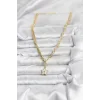 Gold Renk Pirinç Yıldız Model Kadın Kolye