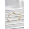 Gold Renk Pirinç Zikzak Model Kadın Bileklik