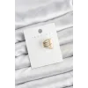 Gold Renk Pirinç Zirkon Taşlı Kıkırdak Earcuff Küpe