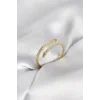 Gold Renk Yılan Kuyruk Model Zirkon Taşlı Kadın Yüzük