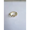 Gold Renk Zirkon Taşlı Ayarlanabilir Zikzak Yüzük