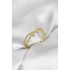 Gold Renk Zirkon Taşlı Fiyonk Model Kadın Yüzük