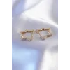 Gold Renk Zirkon Taşlı Yıldız Model Kadın Küpe