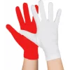 Gösteriler İçin 1 Çift Kırmızı Beyaz Pandomim Eldiveni Çocuk Boy