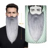 Gri Renk Lastikli Uzun Takma Sakal 40 cm