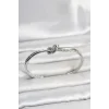 Gümüş Renk Düğüm Model Pirinç Kadın Bileklik