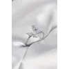Gümüş Renk Kelebek Model Zirkon Taşlı Kadın Yüzük