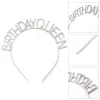Gümüş Renk Kristal Taşlı Parlak Birthday Queen Yazılı Kraliçe Taç 16x17 cm (5047)