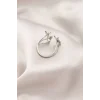 Gümüş Renk Metal Kelebek Model Kadın Yüzük