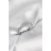 Gümüş Renk Minimal Yıldızlı Model Kadın Yüzük