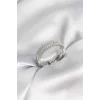 Gümüş Renk Minimal Zirkon Taşlı Kadın Yüzük