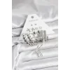 Gümüş Renk Pirinç 6lı Kadın Küpe Seti