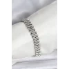 Gümüş Renk Pirinç Cuba Chain Gurmet Bileklik