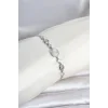 Gümüş Renk Pirinç Sedefli Asansörlü Kadın Bileklik