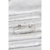 Gümüş Renk Pirinç Zirkon Taşlı Çiçek Model Kadın Bileklik